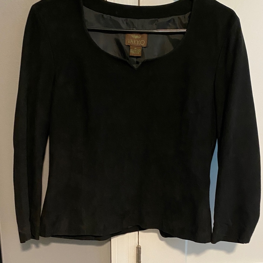 VINTAGE  Suede Black Top side zip